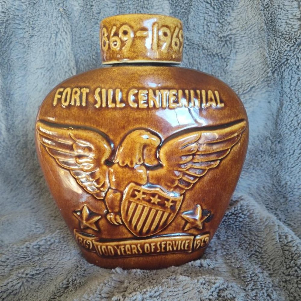 Fort Sill Oklahoma 1869-1969 Liquor corked bottle by JW Dant